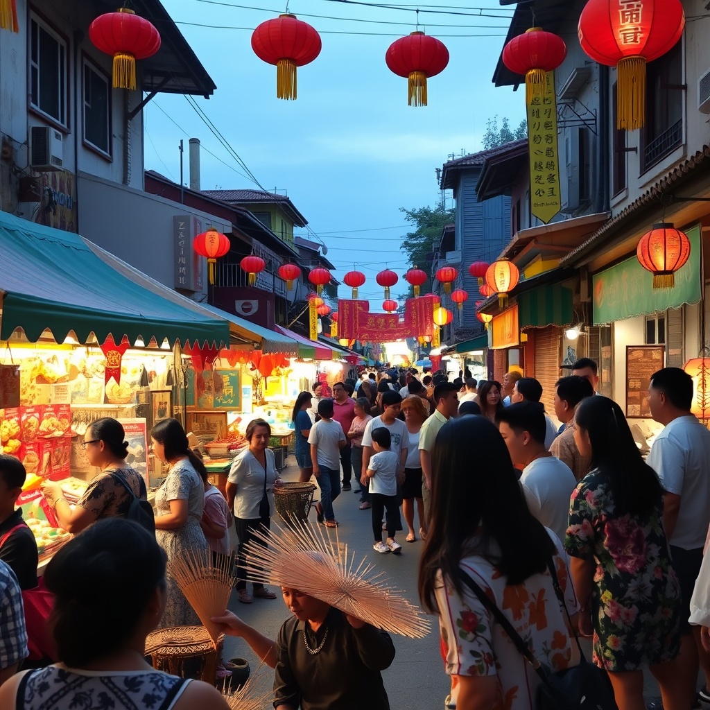 Festival celebration in an old-town setting