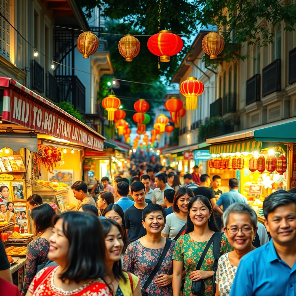 A lively scene from a local festival in Singapore