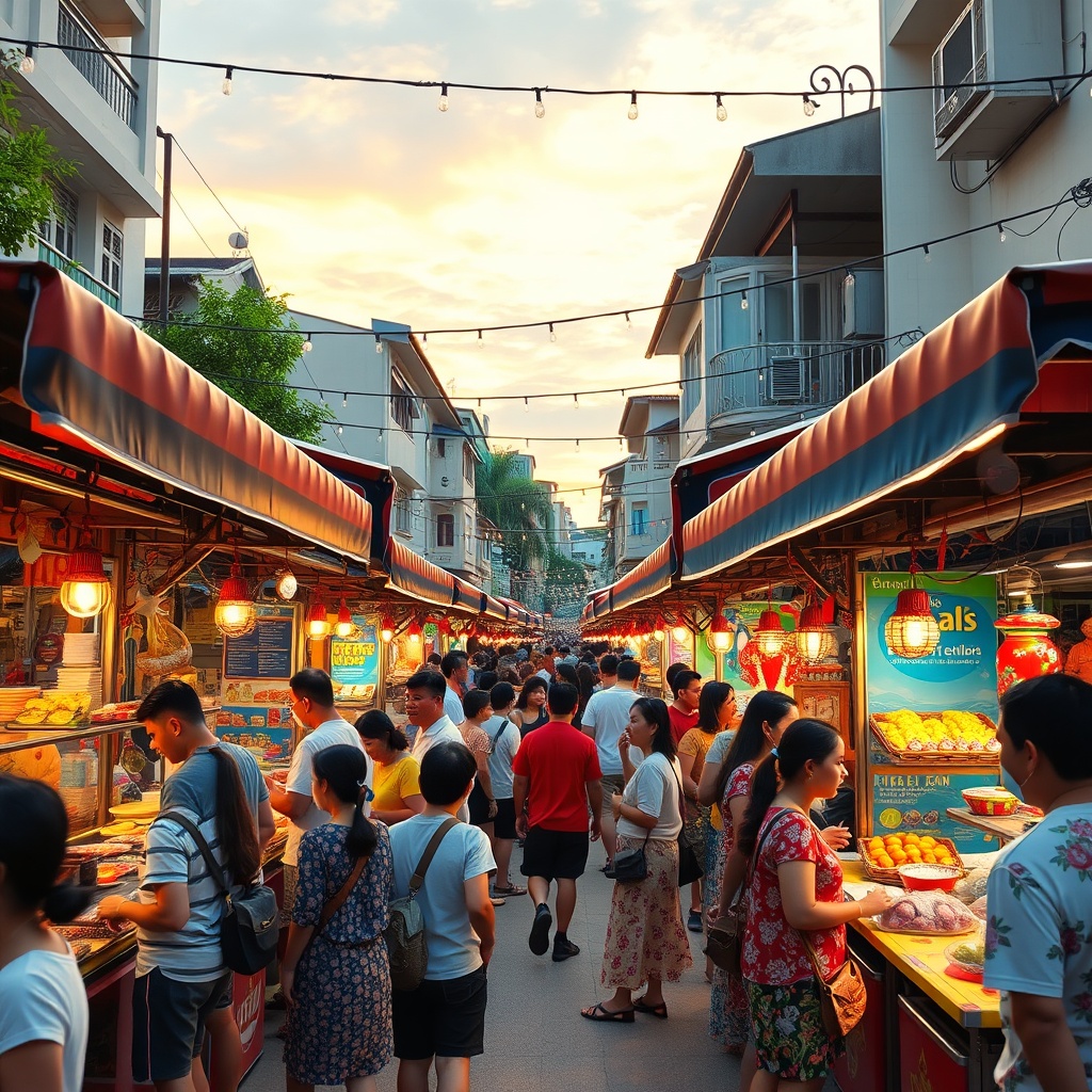 Old-town festival scene