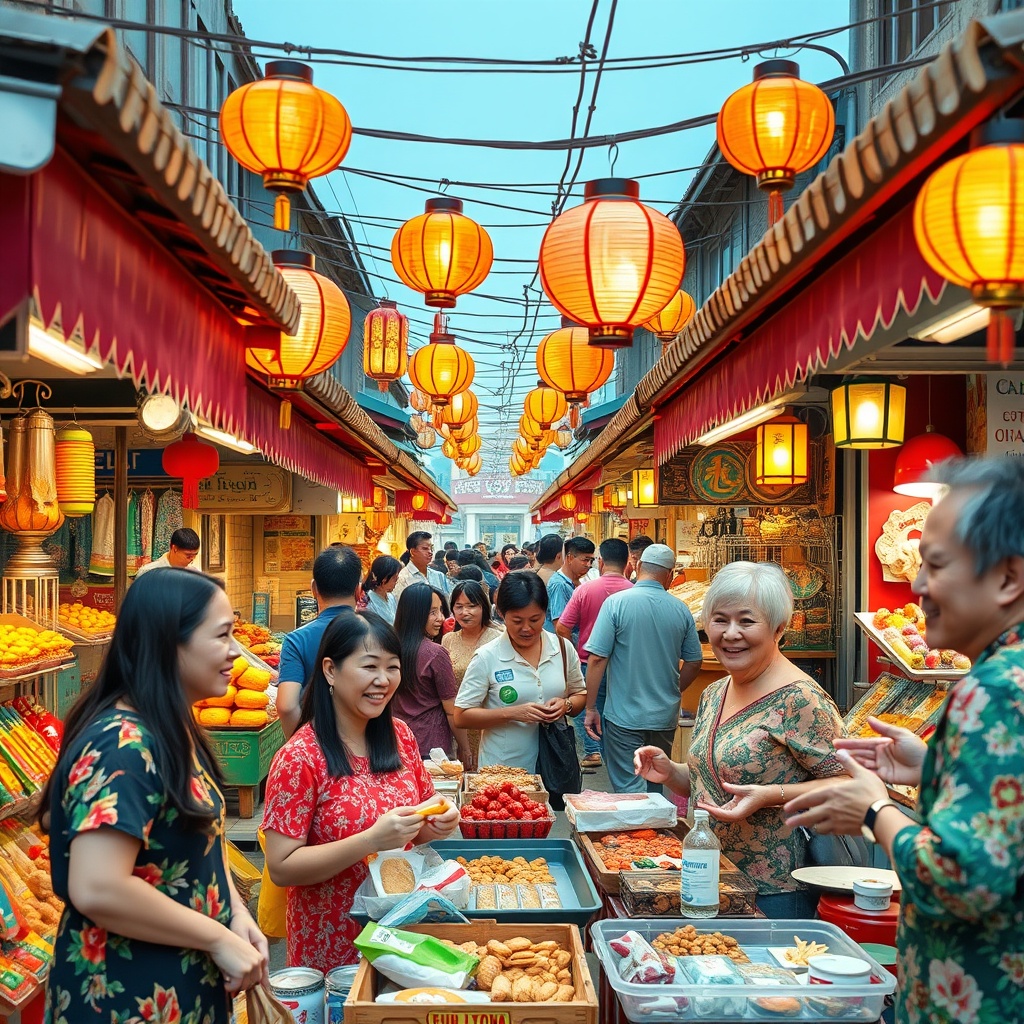 Festival celebration in an old town