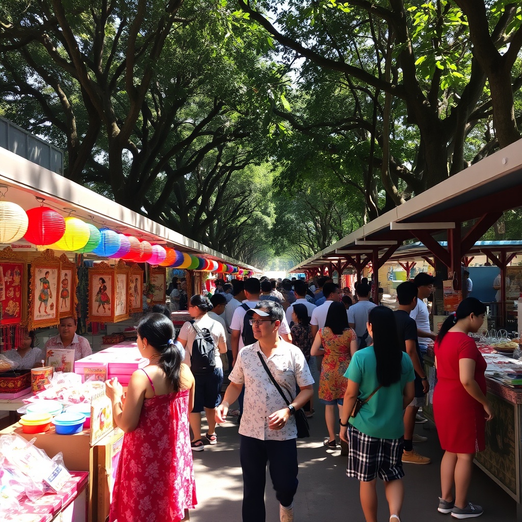 Old-town festival scene
